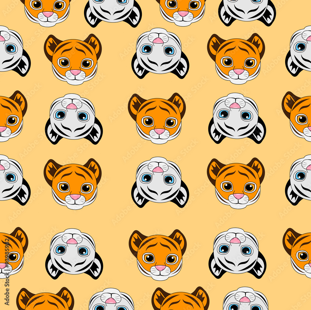 Seamless background with small tigers Seamless background with small tigers