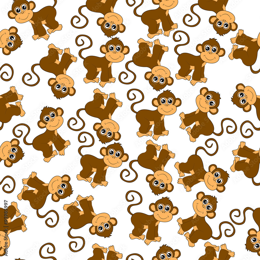 Obraz premium Seamless background with monkeys