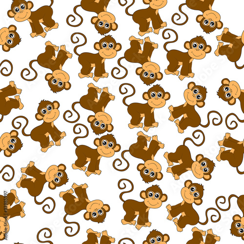 Seamless background with monkeys