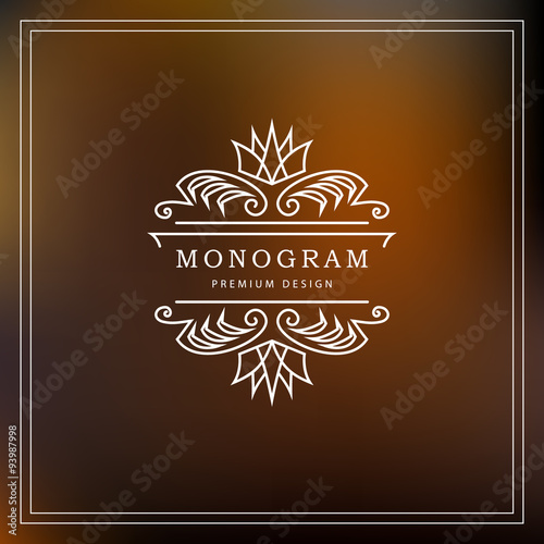 Monogram design elements, graceful template. Calligraphic Elegant line art logo design Emblem identity for Restaurant, Royalty, Boutique, Cafe, Hotel, Heraldic, Jewelry, Fashion, Wine. Vector