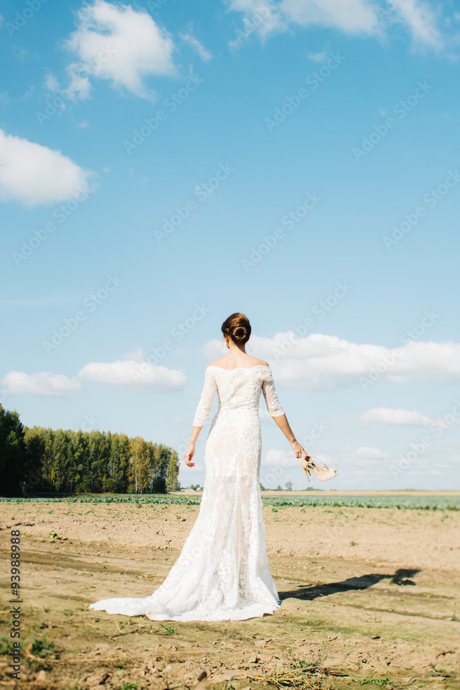 bride in the field