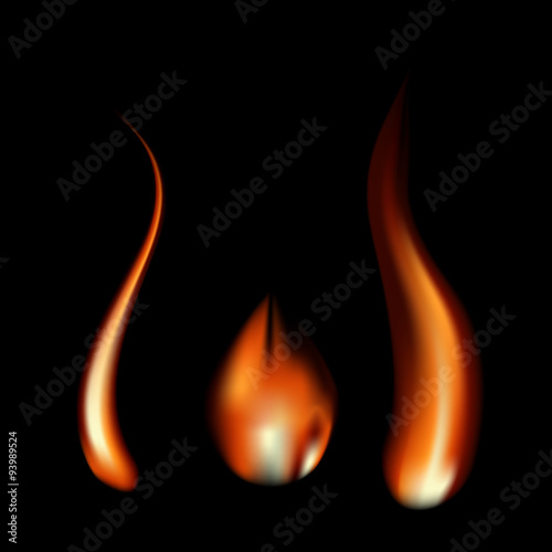 Burning Flame of Fire. Vector Illustration