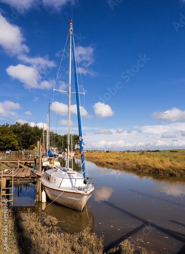 Thornton Cleveleys, Lancashire, UK. 15th September 2015. Boats at Skippool Creek at High Tide photo