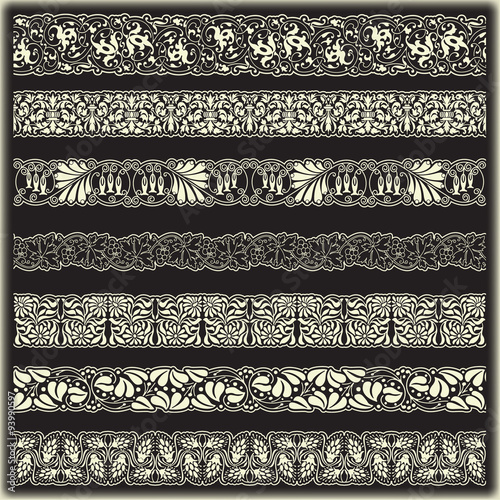 Vintage border set for design 