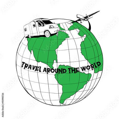 trailer traveling on the globe