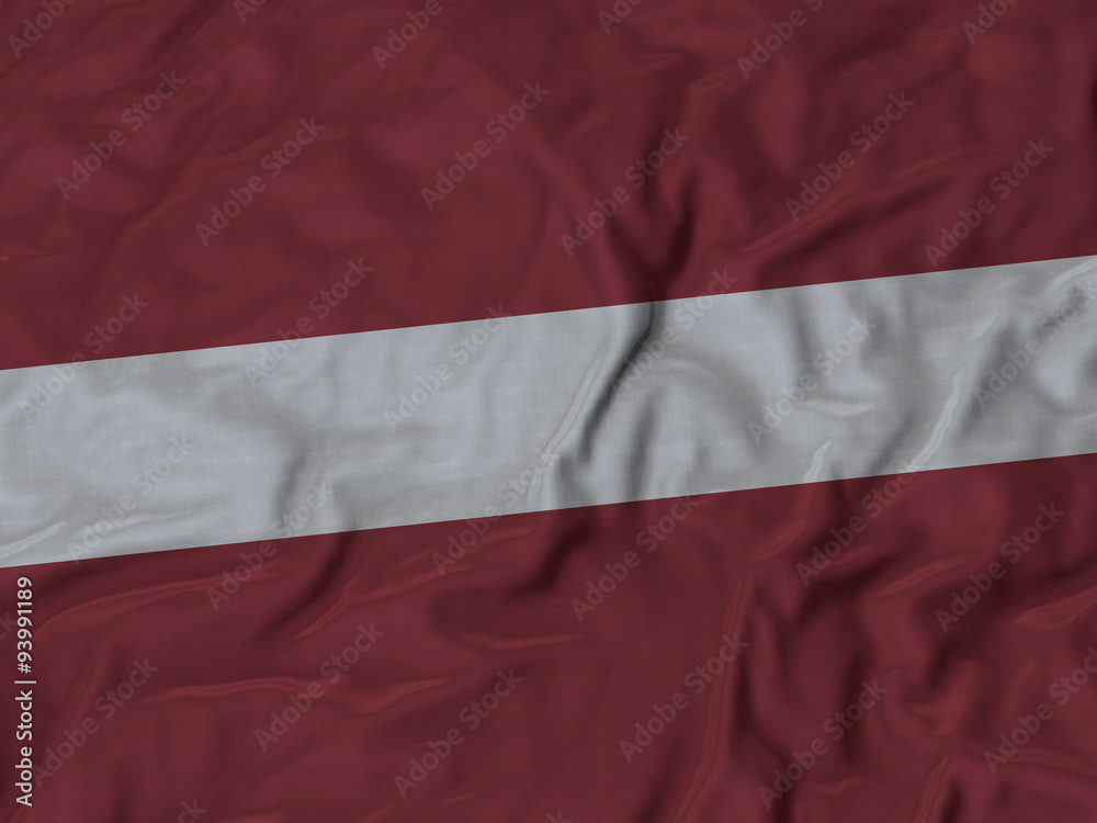Closeup of ruffled Latvia flag,Ruffled flag background. Closeup of ruffled Latvia flag,Ruffled flag background.