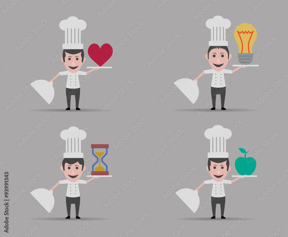 chef set of four men chef set of four men