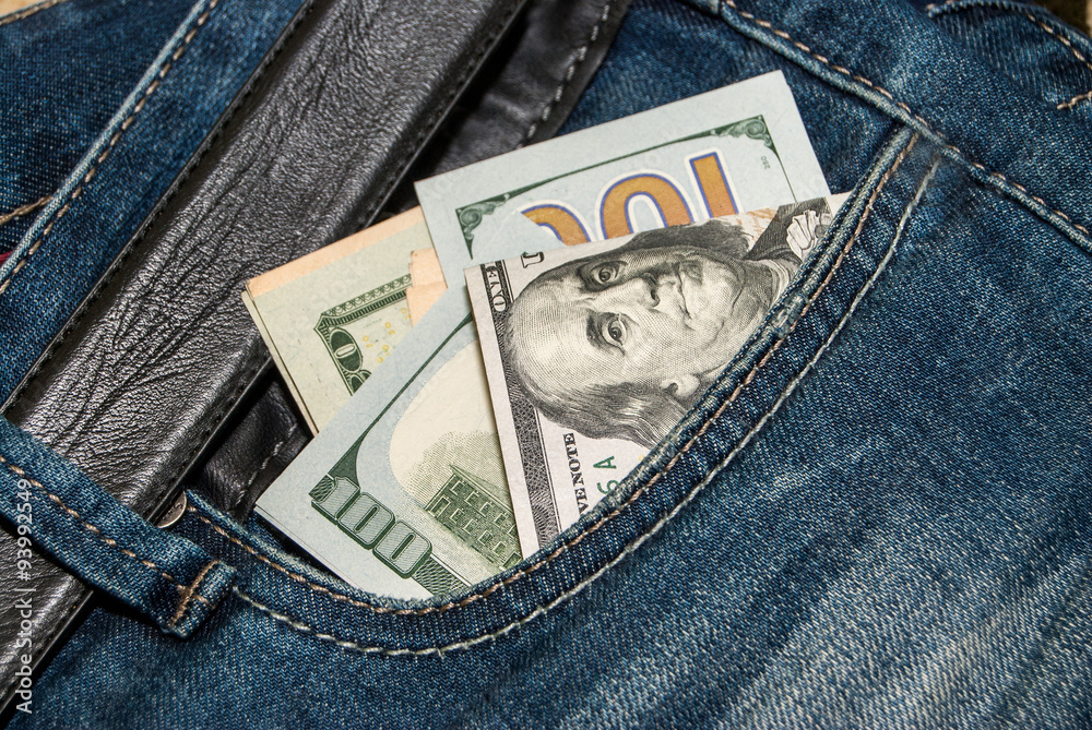 brown pockets with 100 dollar note brown pockets with 100 dollar note