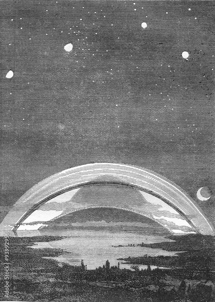Naklejka premium Saturn, vintage engraving.