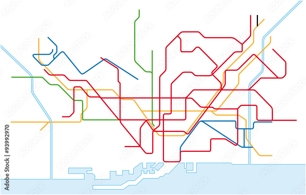 Obraz premium barcelona traffic network map