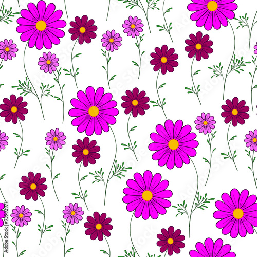  daisy on a white background vector seamless pattern