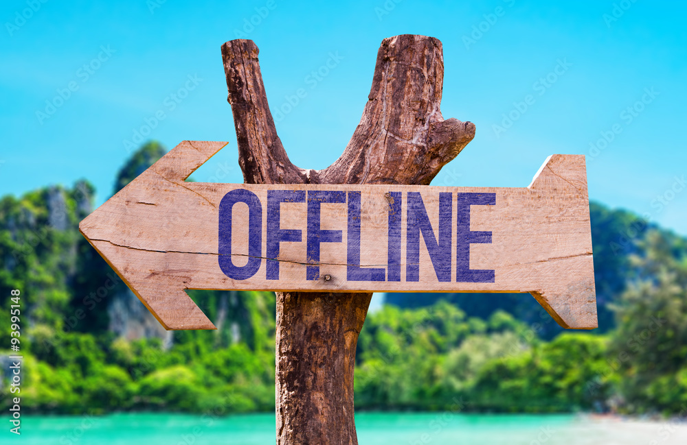 Offline arrow with beach background