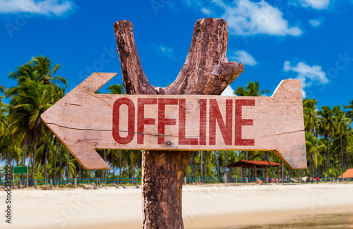 Obraz na płótnie Offline arrow with beach background