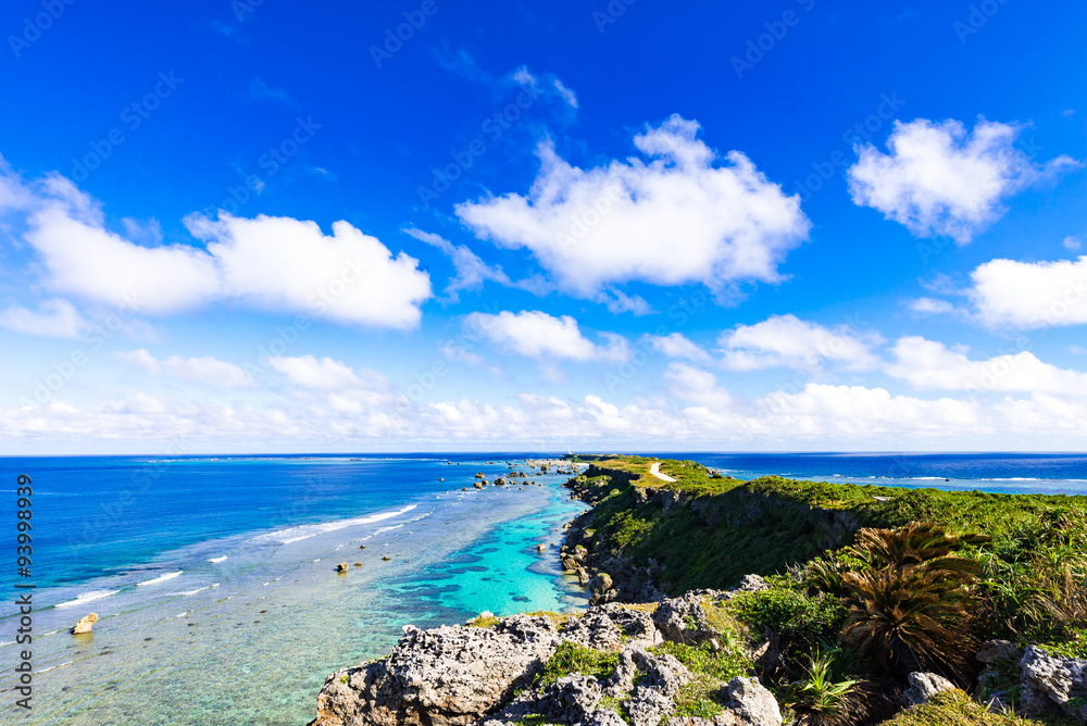 Sea, coast, landscape. Okinawa, Japan, Asia.