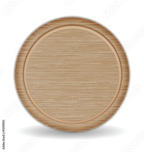 Isolated Circle Cutting board, Dark Brown Oak Wood Pizza Tray