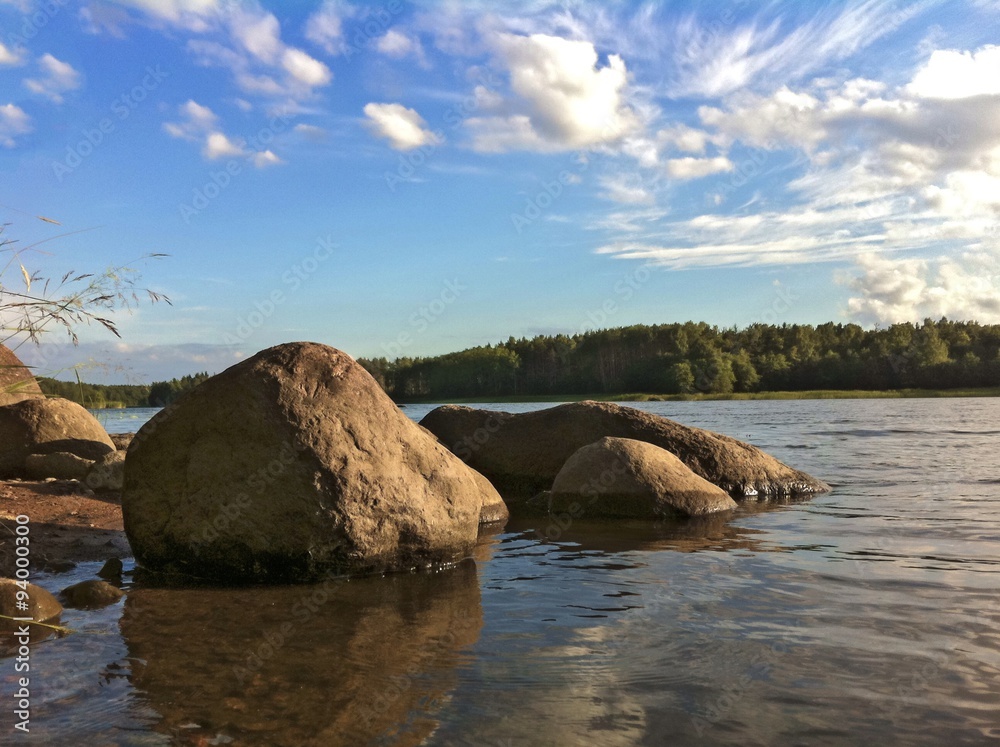 The picturesque lanscape of the shores of the Gulf of Finland