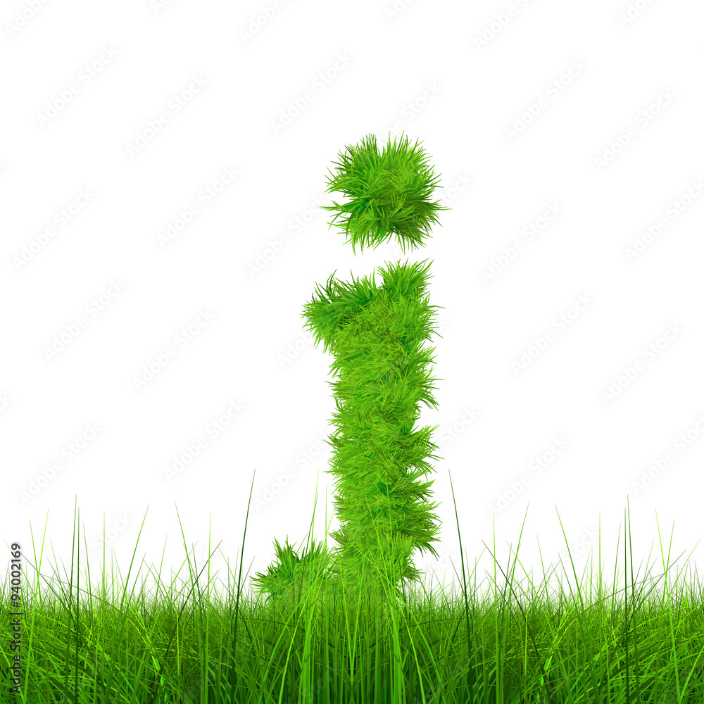 Conceptual green grass 3D font isoalted Conceptual green grass 3D font isoalted