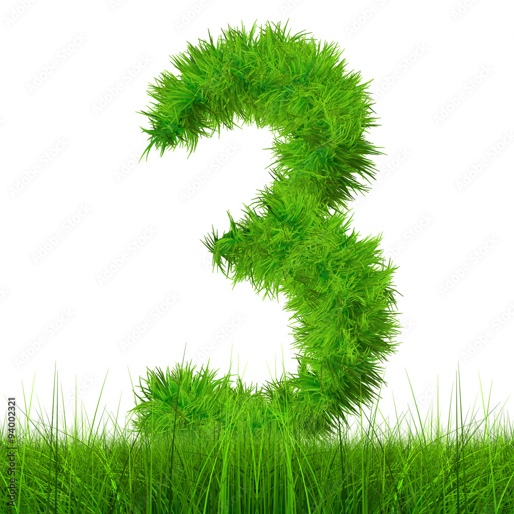Conceptual green grass 3D font isoalted Conceptual green grass 3D font isoalted