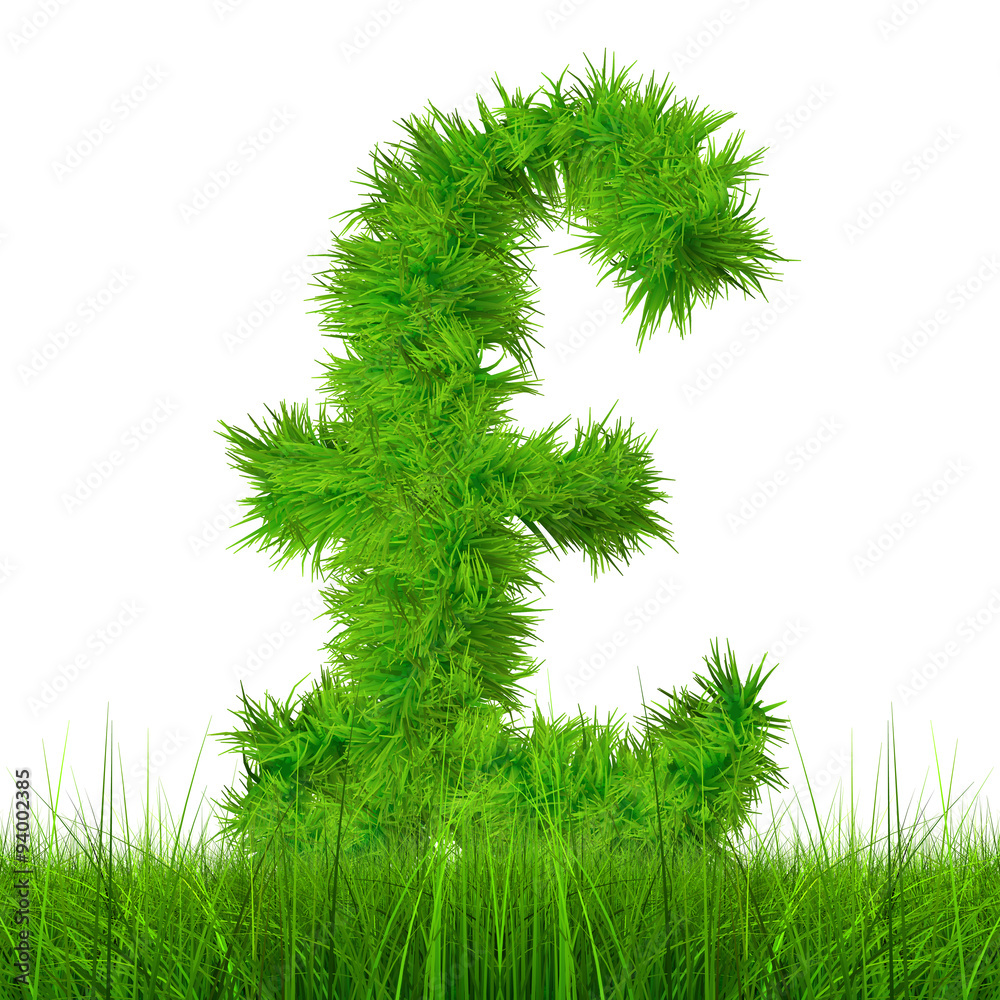 Conceptual green grass 3D font isoalted Conceptual green grass 3D font isoalted