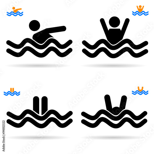 swimming icon vector