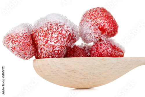Frozen strawberry isolated ...