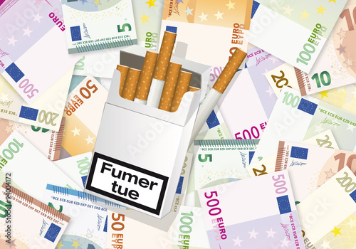 Paquet Cigarette-Fond Billets
