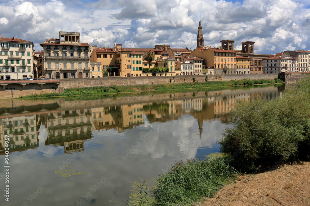 View from Arno River in Florence, Italy