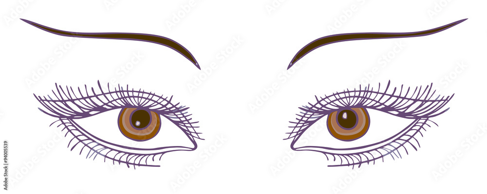 Drawn eyes.Graphic style Drawn eyes.Graphic style