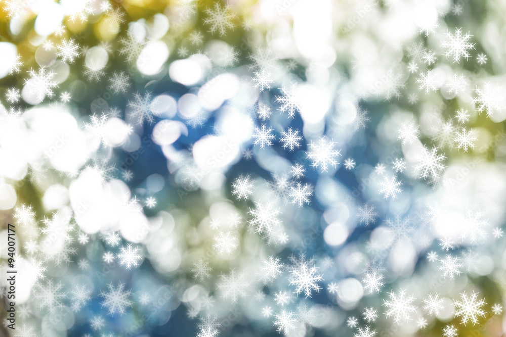 Naklejka Christmas Snowflakes Blurred Background