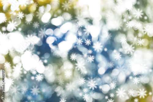 Christmas Snowflakes Blurred Background