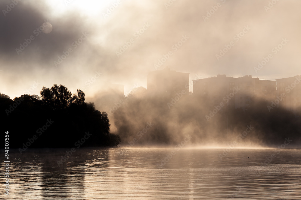 Foggy morning in Stockholm, Sweden