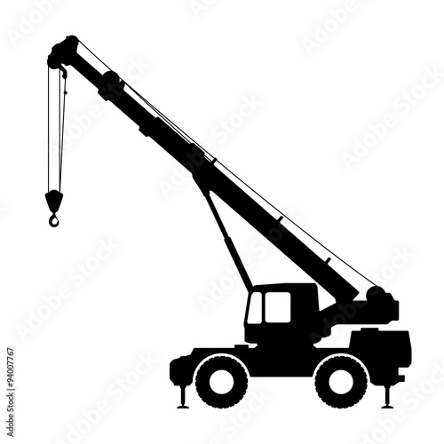 Crane Silhouette on a white background.