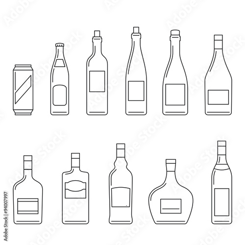 Beverages thin icons