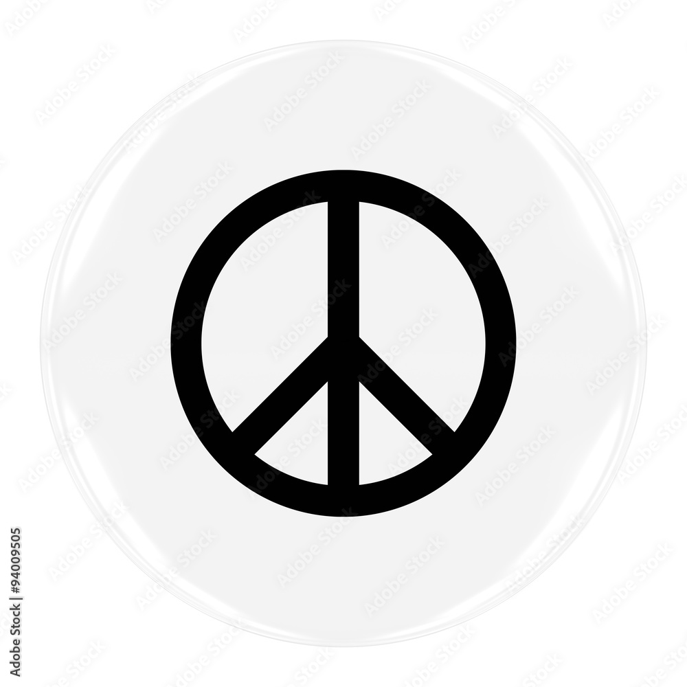 Peace Symbol Badge - Flag of Peace Button Isolated on White Peace Symbol Badge - Flag of Peace Button Isolated on White