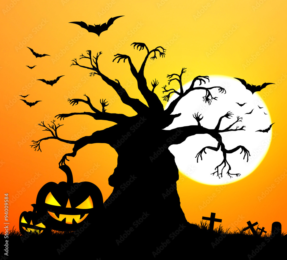Halloween background silhouettes