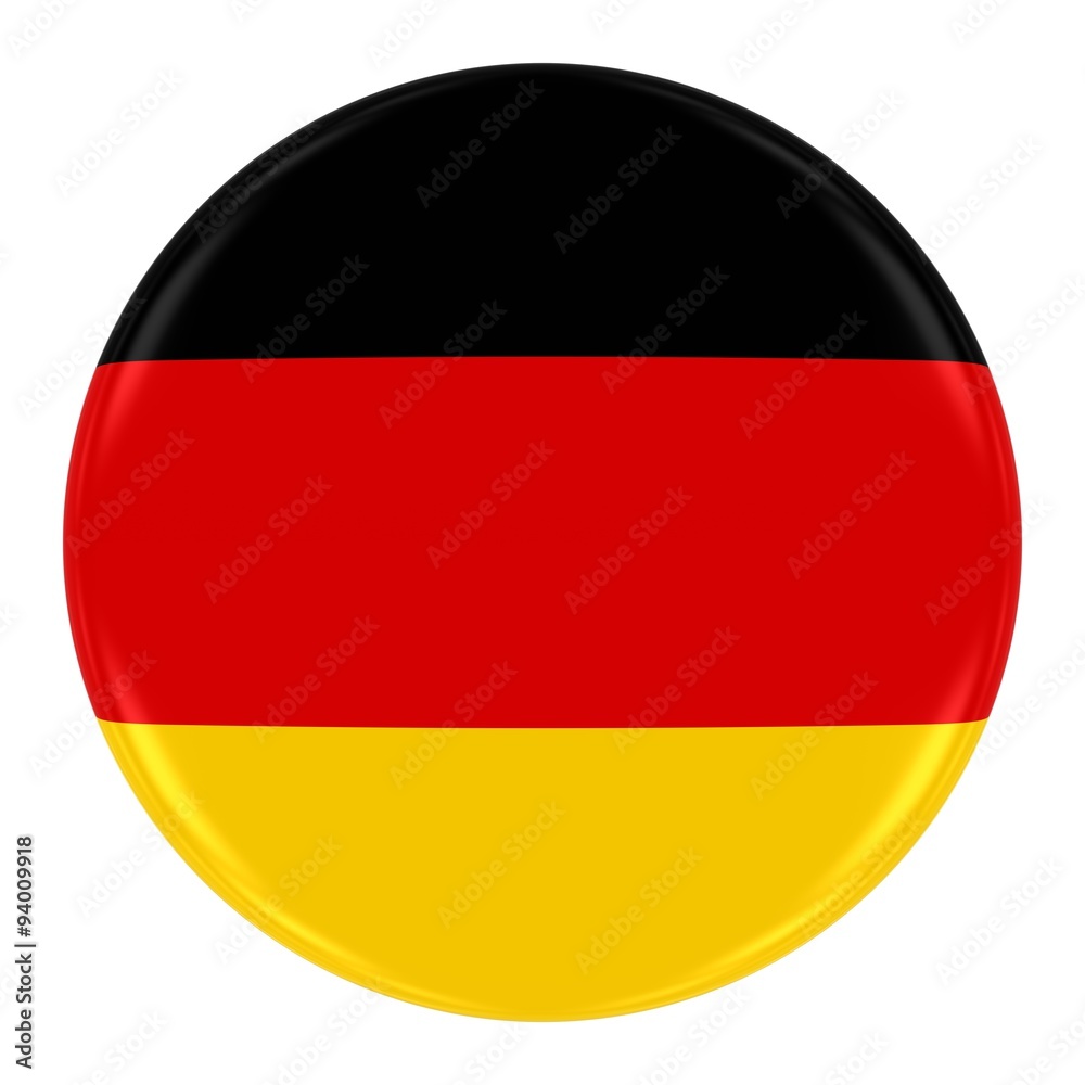 German Flag Badge - Flag of Germany Button Isolated on White German Flag Badge - Flag of Germany Button Isolated on White