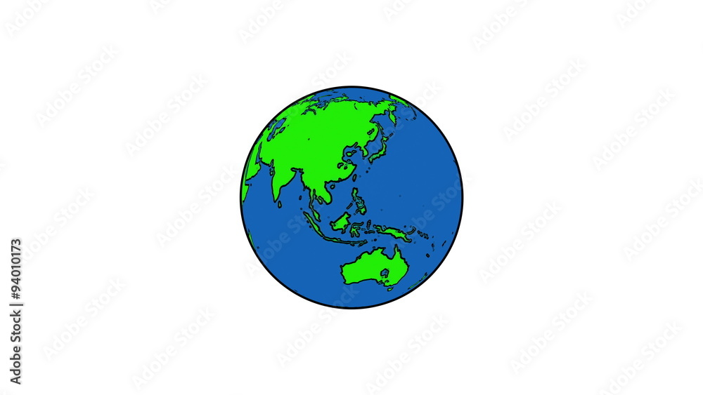4k Spinning Earth on White Background Animation Seamless Loop. Cartoon Style 4k Spinning Earth on White Background Animation Seamless Loop. Cartoon Style
