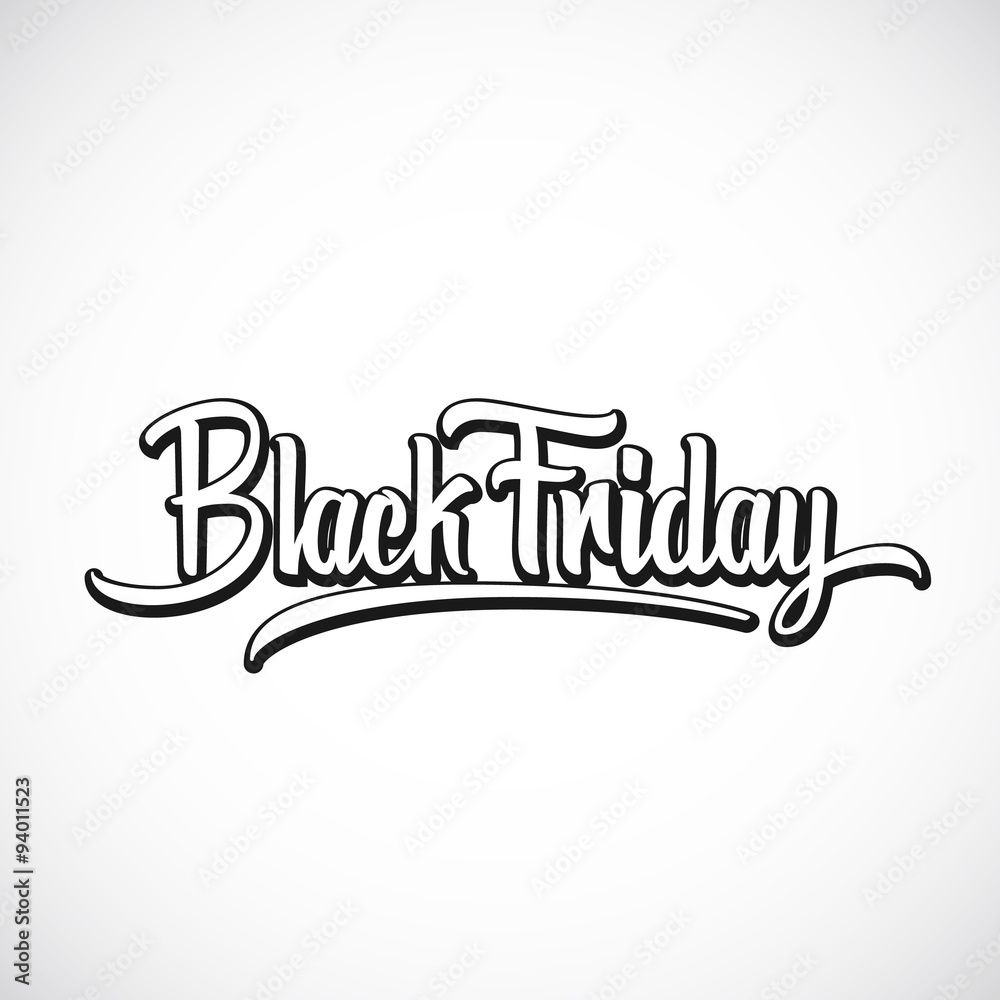 Black Friday Vector Hand Lettering Illustration. Isolated
