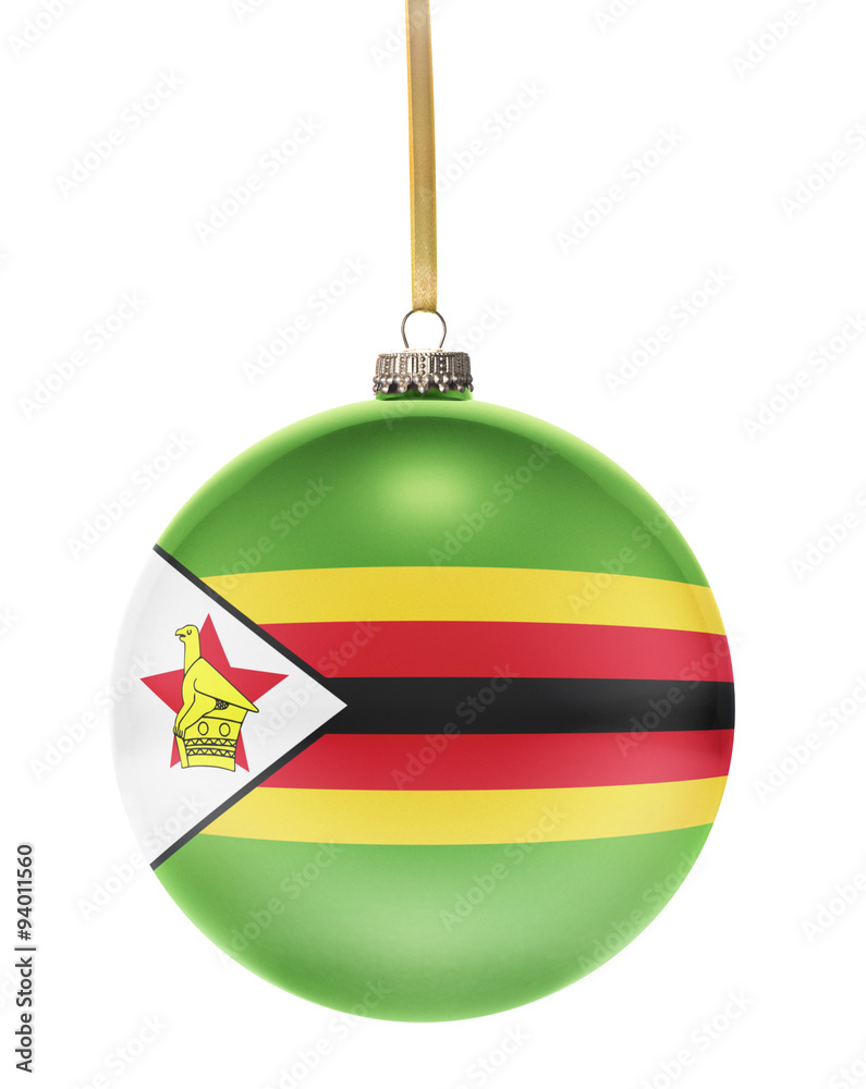 Bauble with the flag design of Zimbabwe.(series) Bauble with the flag design of Zimbabwe.(series)