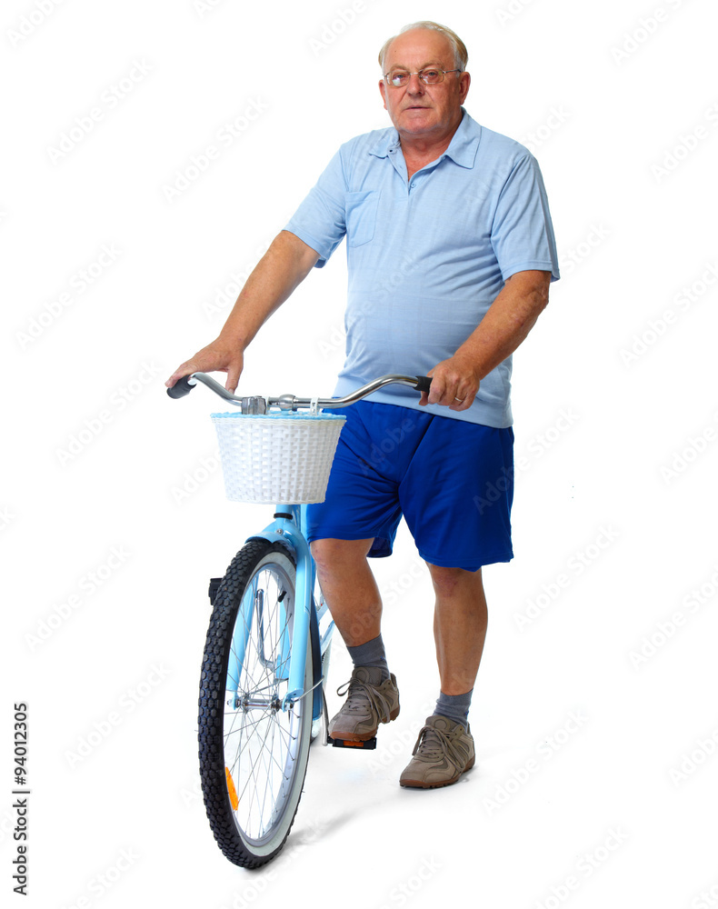 Obraz premium Elderly man with bicycle.