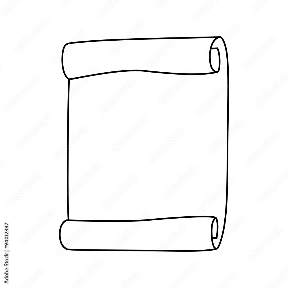 Blank Scroll Isolated On White Stock Photo - Download Image Now