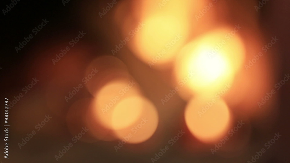 Blured lights of burning firewood 