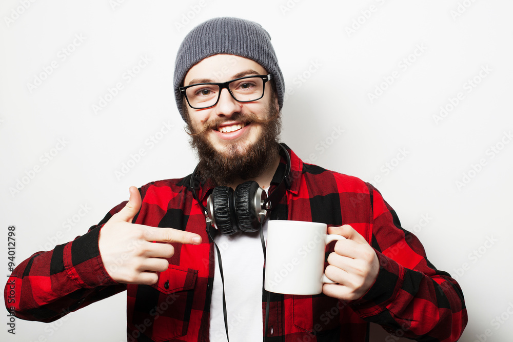 man with a cup of coffee man with a cup of coffee
