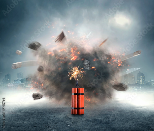 Naklejka Dynamite exploding