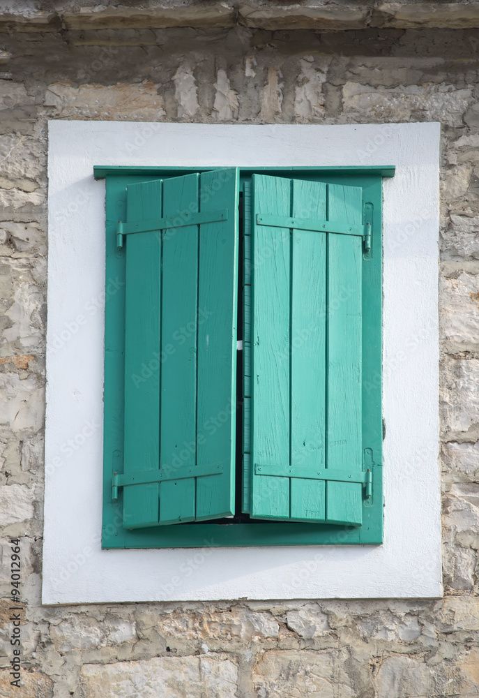 Old wooden window at Korcula, Croatia