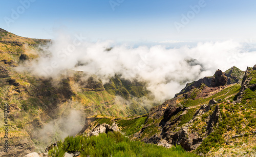 Mountains in clouds landscape