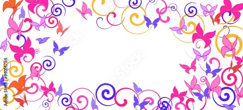 background with colorful butterflies