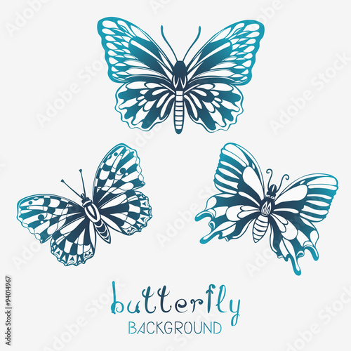 Three Stylized Butterflies