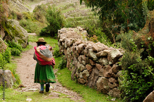 Peru, Old incan road in the canyon Cotahuasi