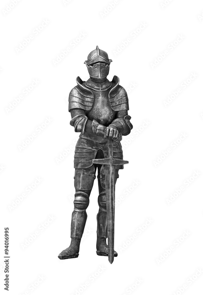 The knight in armor with the sword.